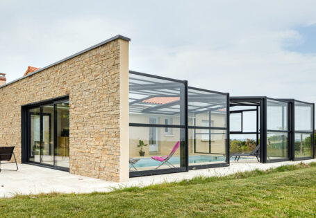 Abris de piscine haut-adossé Rénoval
