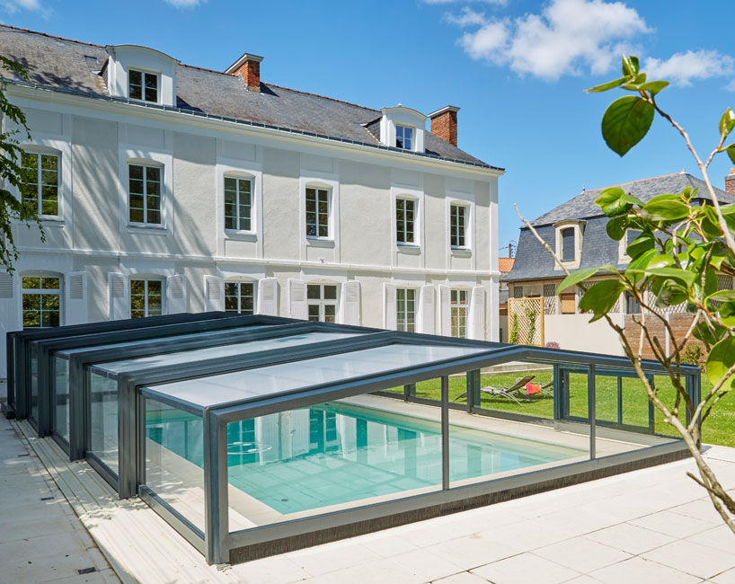Abri piscine mi-haut Prestige - piscine 5 x 10 m