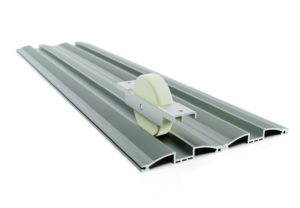RAIL EXTRA PLAT ET ROULETTES EN ERTALON ULTRA RESISTANTE - RENOVAL ABRIS