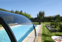 Abris de piscine mi-haut Rénoval alu noir - 49