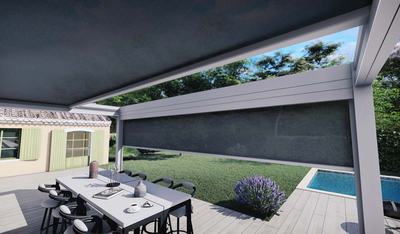 Confort et lignes modernes avec la toile de pergola tissée
