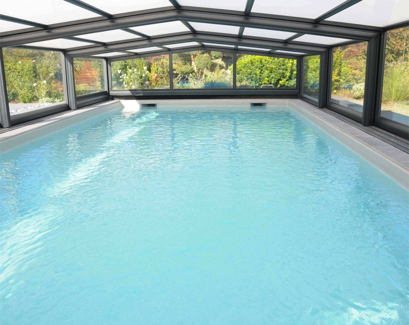 Abri piscine mi-haut Prestige - piscine 4 x 8 m