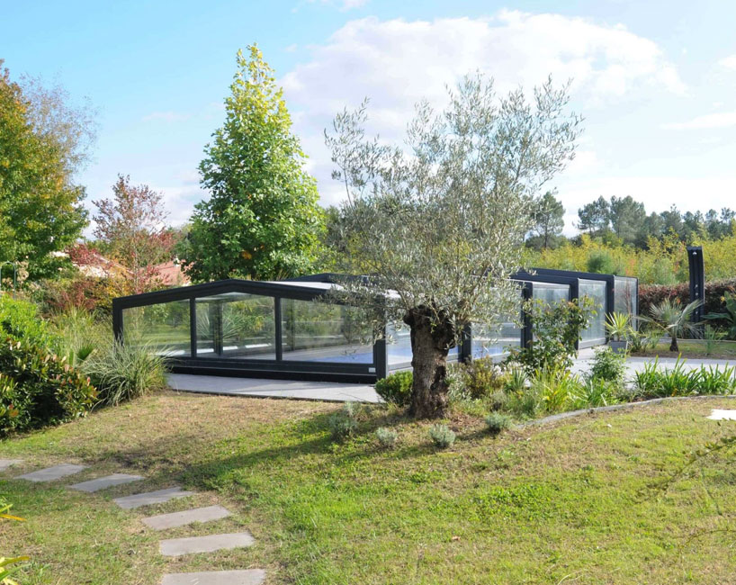 Abri piscine mi-haut Prestige - piscine 4 x 8 m