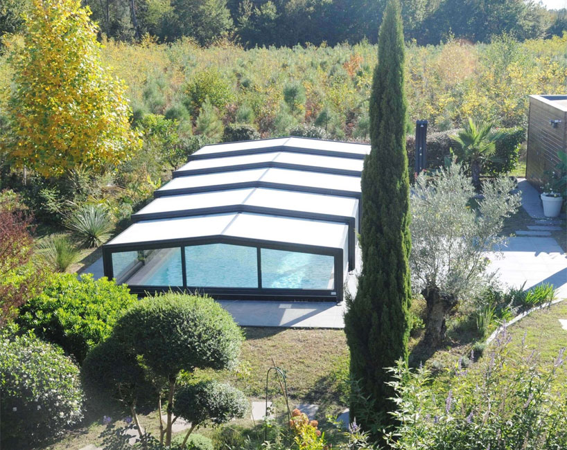 Abri piscine mi-haut Prestige - piscine 4 x 8 m