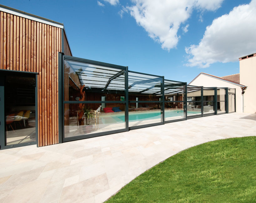 Abri piscine haut adossé Prestige - piscine 5 x 10 m