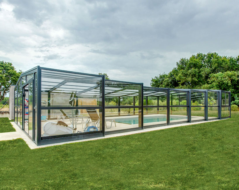 Abri piscine haut Prestige - piscine 4 x 8 m