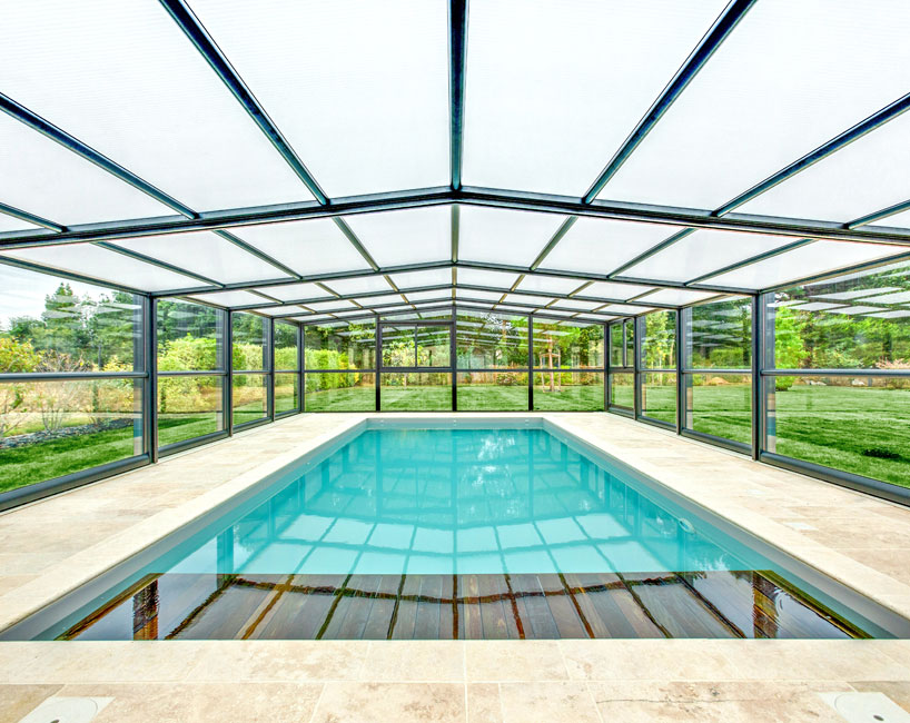 Abri piscine haut Prestige - piscine 4 x 8 m