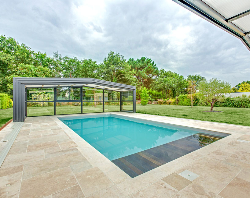 Abri piscine haut Prestige - piscine 4 x 8 m