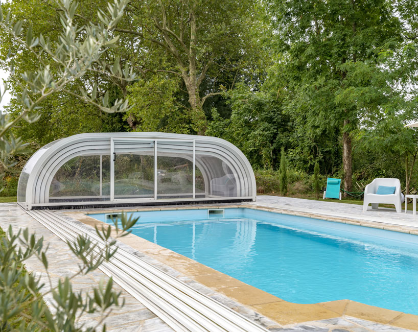 Abri piscine mi-haut Confort - piscine 3 x 6 m