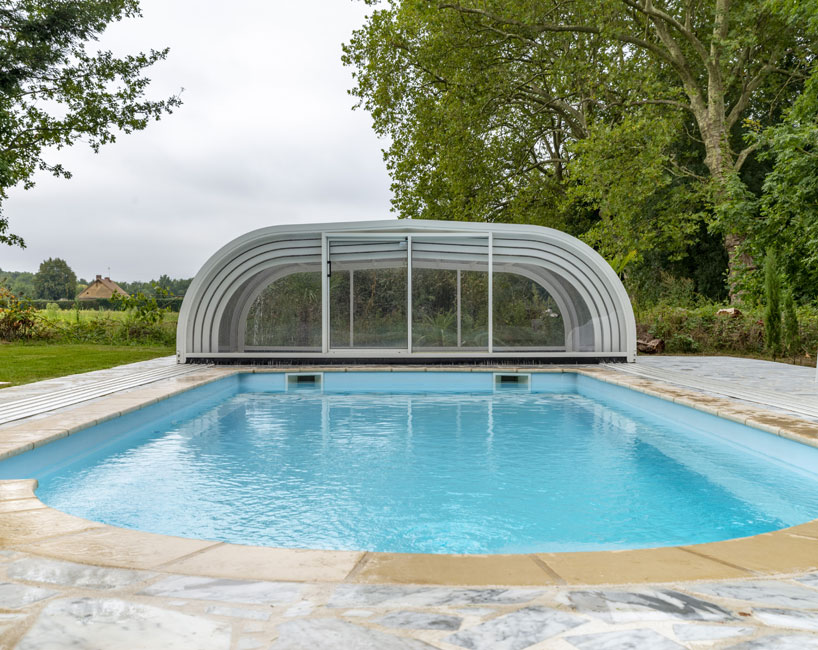 Abri piscine mi-haut Confort - piscine 3 x 6 m