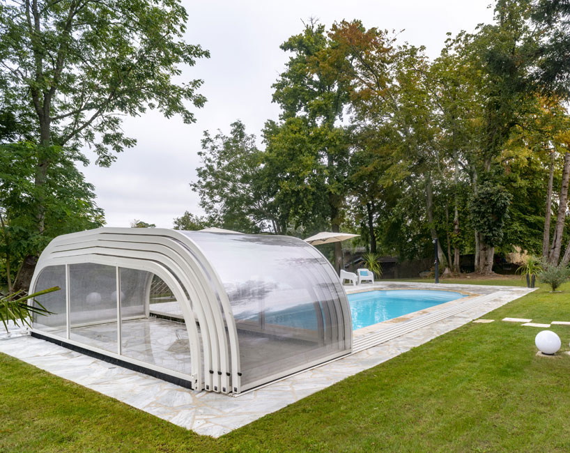 Abri piscine mi-haut Confort - piscine 3 x 6 m