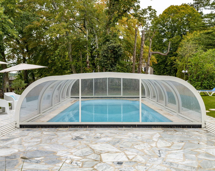 Abri piscine mi-haut Confort - piscine 3 x 6 m