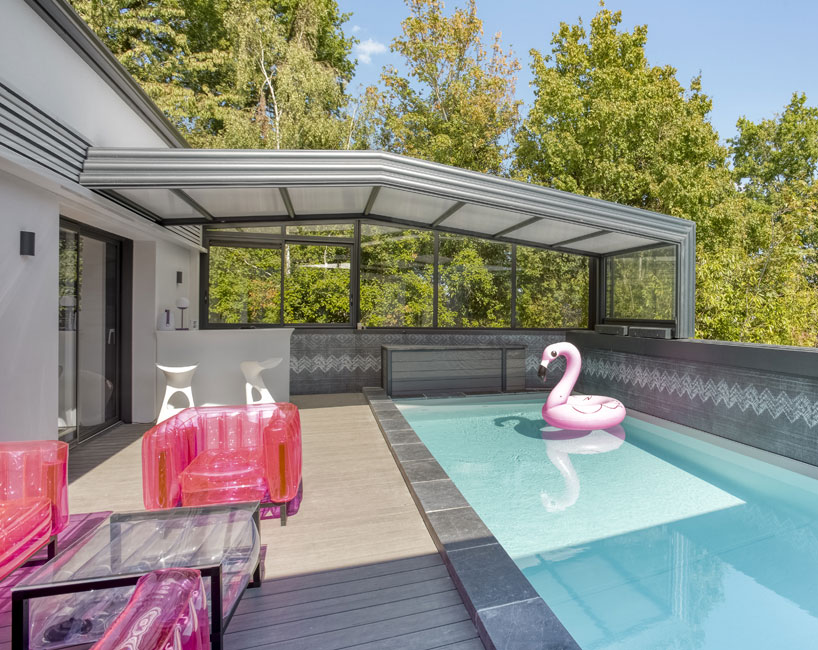 Abri piscine haut adossé Prestige - piscine 3 x 6 m