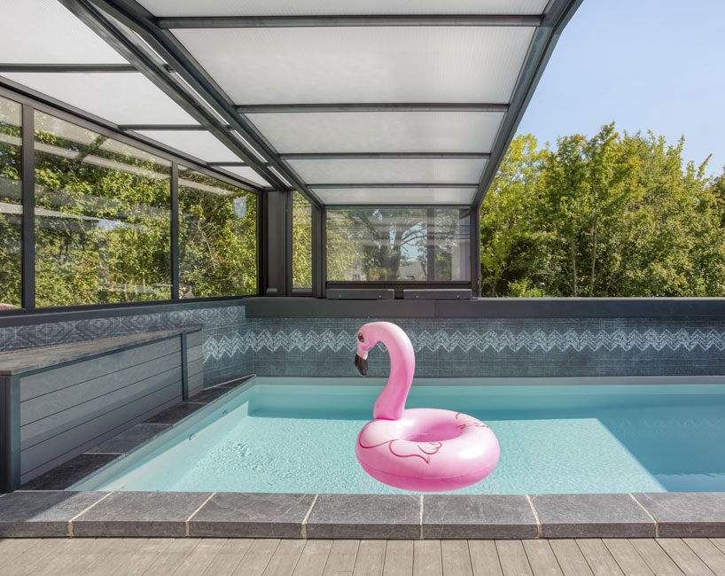 Abri piscine haut adossé Prestige