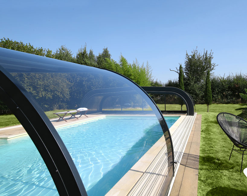 Abri piscine mi-haut Confort - piscine 5 x 10 m