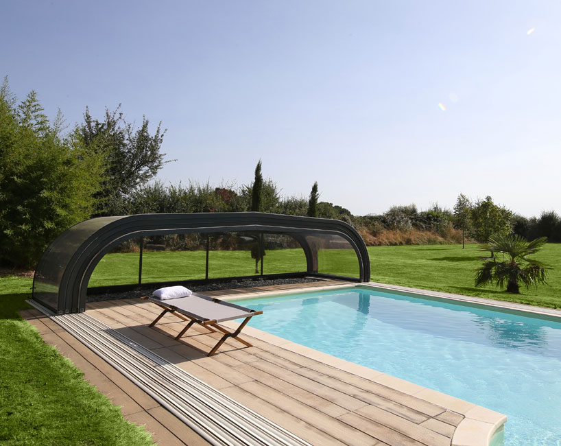 Abri piscine mi-haut Confort - piscine 5 x 10 m