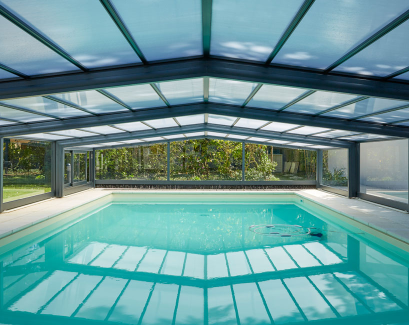 Abri piscine mi-haut Prestige - piscine 5 x 10 m