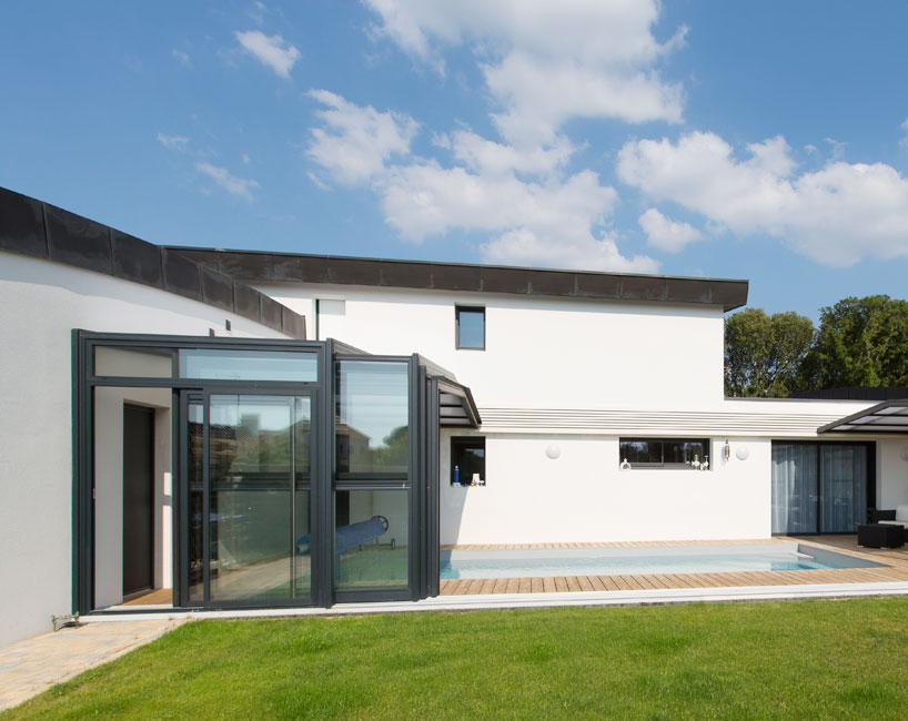 Abri piscine haut adossé Prestige - piscine 4 x 8 m